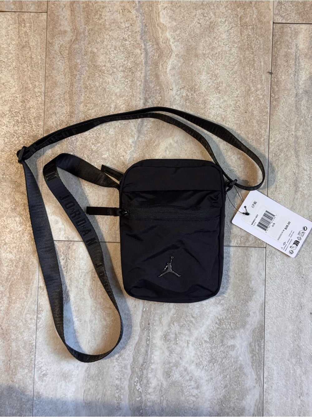 Jordan Black Crossbody Sling Bag with Jumpman Logo